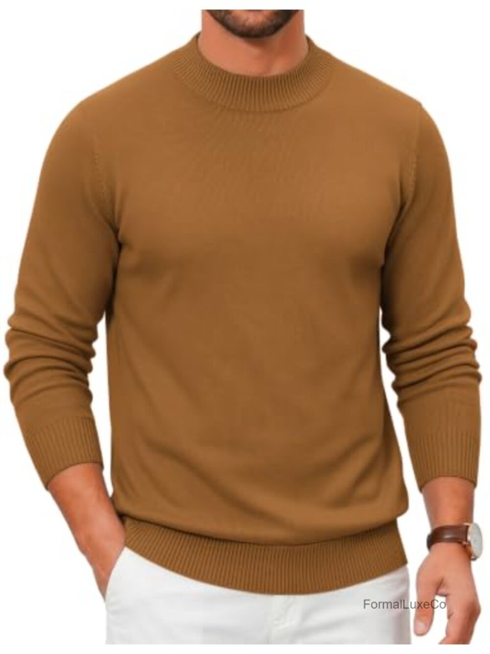 Men's Mock Neck Turtleneck Knit Sweater | Lightweight Pullover Casual